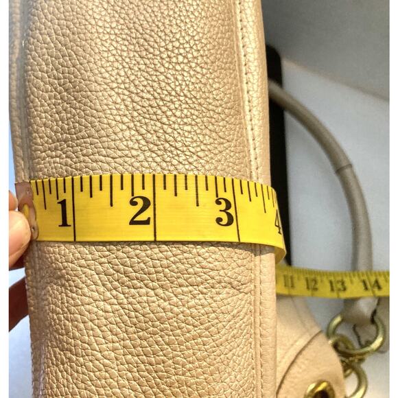 Coach Penelope Cream Champaign Metallic Leather Tote Bag Purse And Wallet Fold - Picture 16 of 16